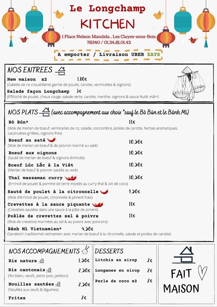 Le Longchamp Kitchen - Menu Image 1